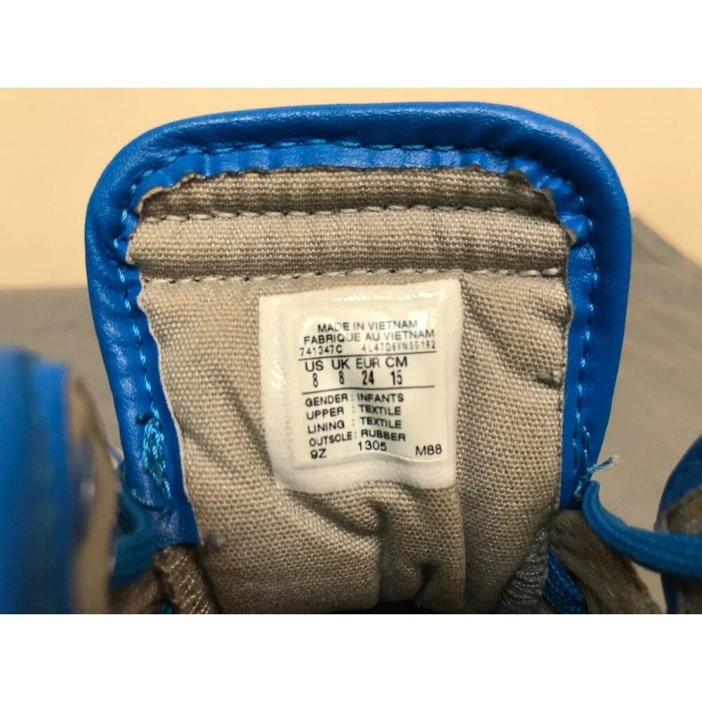 Converse All Star hi top Kids sneakers lace up shoes -gray/royal blue Size US 8